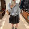 Korean Style Woolen Pleated Mini Skirt, Women's Elastic High Waist A-line, Hip-Hugging Skirt for Autumn