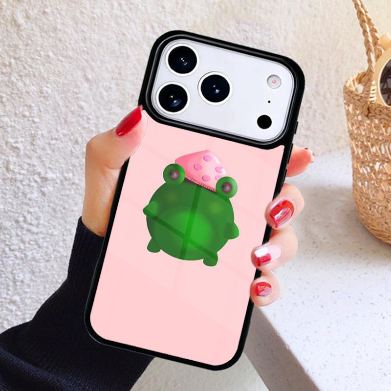 Mushroom Frog Cartoon Phone Case For iPhone 17 Air 16 15 14 13 12 11 Pro Max Plus