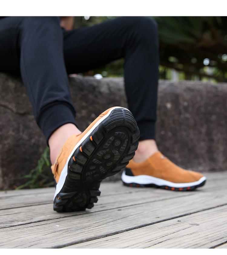 2024 Pánské Velké Velikosti Semišové Kožené Nazouvací Trekové Boty pro Outdoorové Aktivity