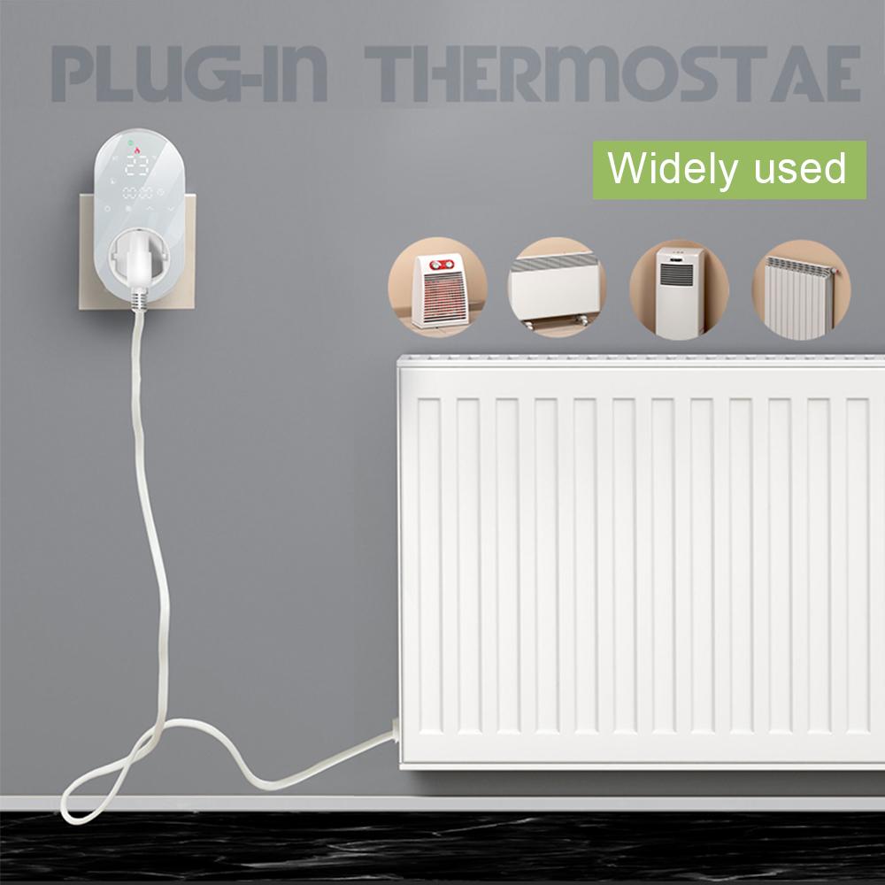 Tuya WIFI Thermostat Socket Digital Display Smart Thermostat Touch Screen Home EU Temperature Regulation For Google Home Alexa