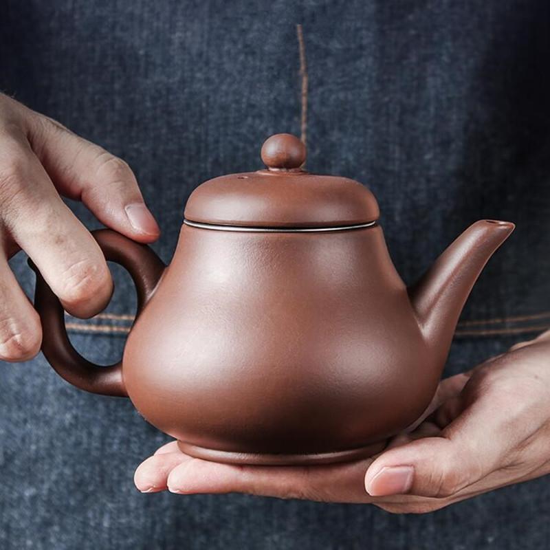 Yixing-Purple Clay Teapot, Large Capacity Teapot, Single Pot with Built-in Stainless Steel Filter, Household Kungfu Tea Set