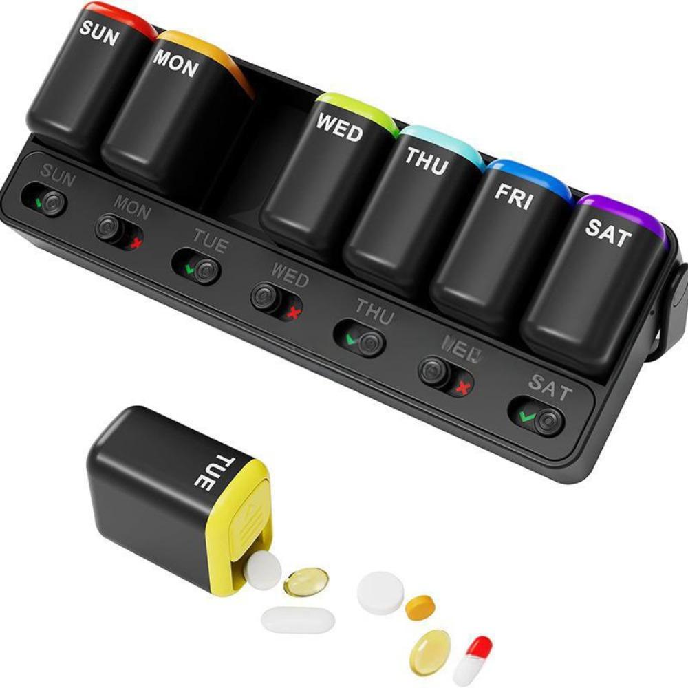 Detachable Weekly Pill Organizer 7-Grid Pill Dispenser Portable Medicine Storage Case  Home