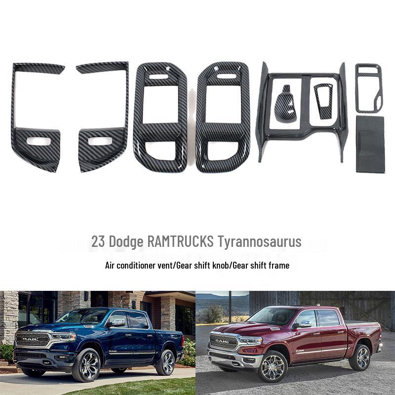 

Compatible with 2023 Dodge RAM Trucks: Air Vent Panel, Gear Shift Head, and Interior Trim.