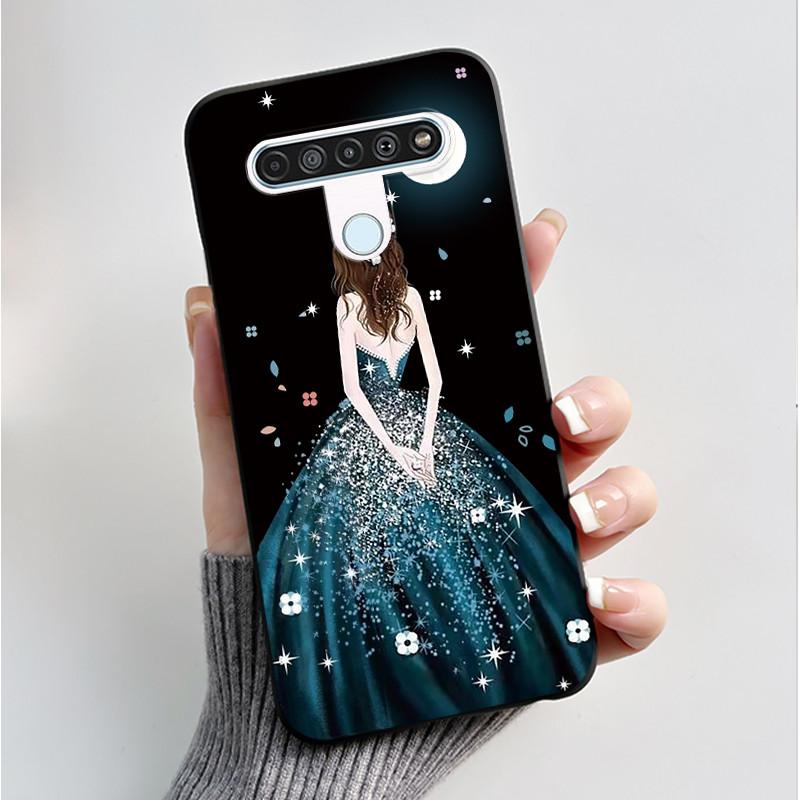 Printing Pattern Case For LG Q61 / LG K61 / LG Q70 Cover Fundas Soft Silicone Black Shell Cute Flower Cartoon Casing Coque Capa