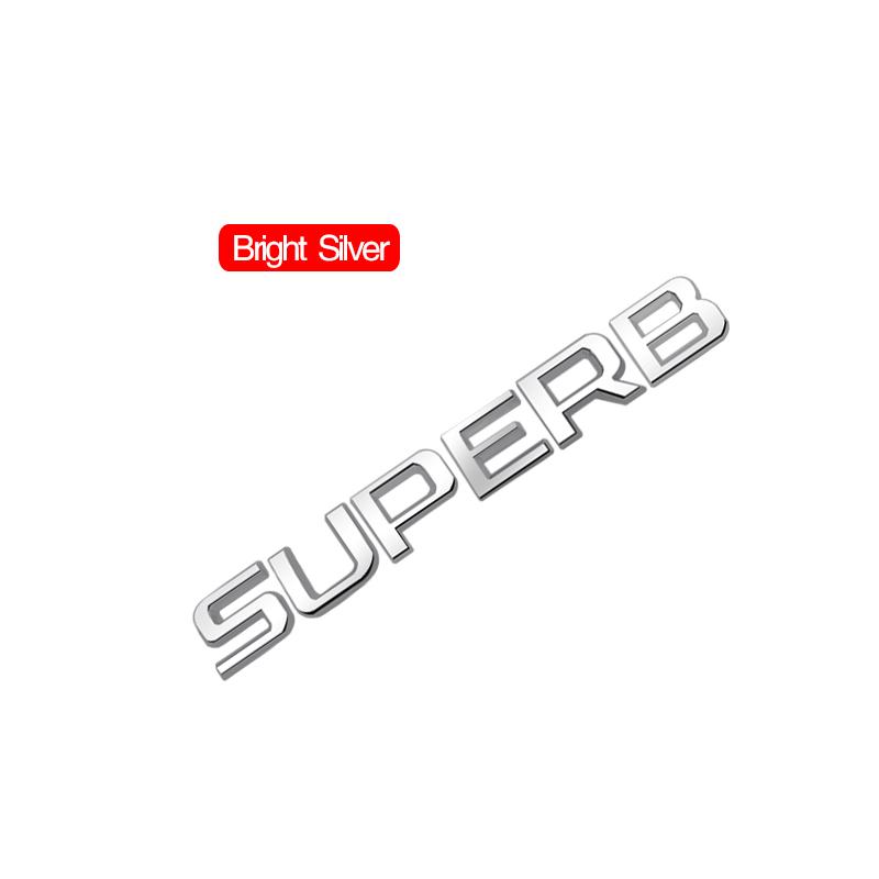 JIYQ3 Car Emblem Metal Badge Logo Body Decals Sticker For Skoda Superb Glossy Black Matte Black Auto Accessories