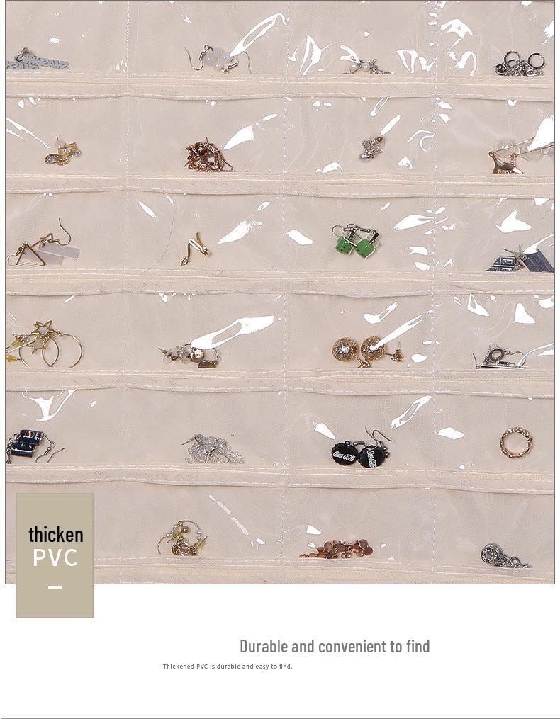 Double-Sided 80-Pocket Storage Bag for Jewelry, Accessories, Business Cards, ID Cards, and Dustproof Storage