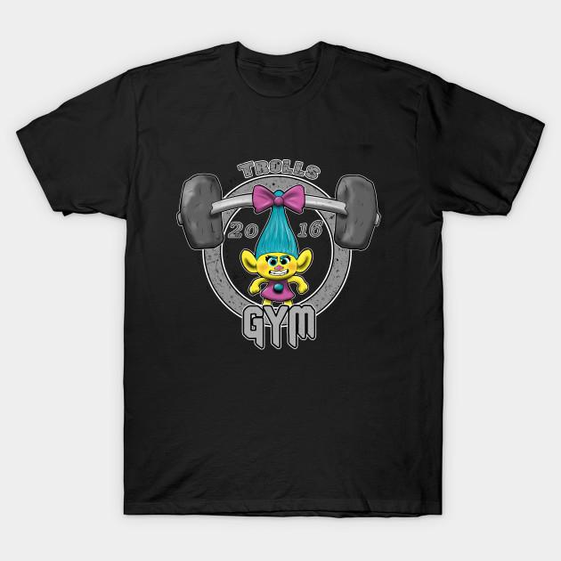 Men Black Print T-shirt Trolls Gym No-Cut Transfer Paper Print Cotton Tshirt 3XL чёрный