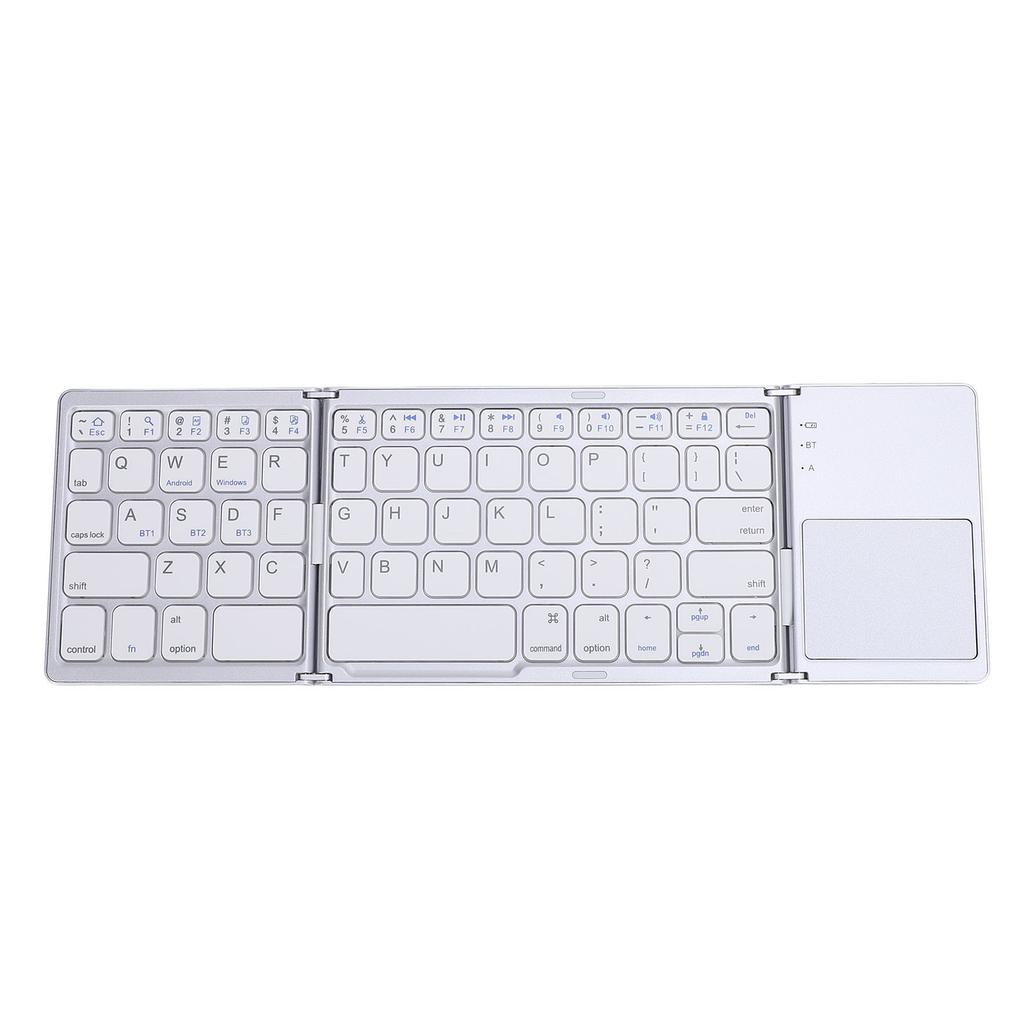 Foldable Bluetooth Keyboard Portable Triple Folding Rechargeable Wireless Keyboard with Touchpad
