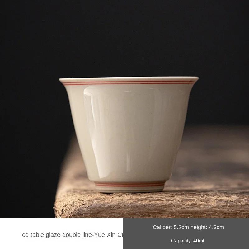 

Tea Cup Tea Cup Kung Fu Tea Set Hand Painted Double Line Master Cup Home Tea Ceremony Personal Small Size Tea Cup Bowls