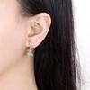 Sterling Silver Zirconia Six-Prong Hoop Earrings for Women - Elegant, Versatile, Light Luxury Fashion