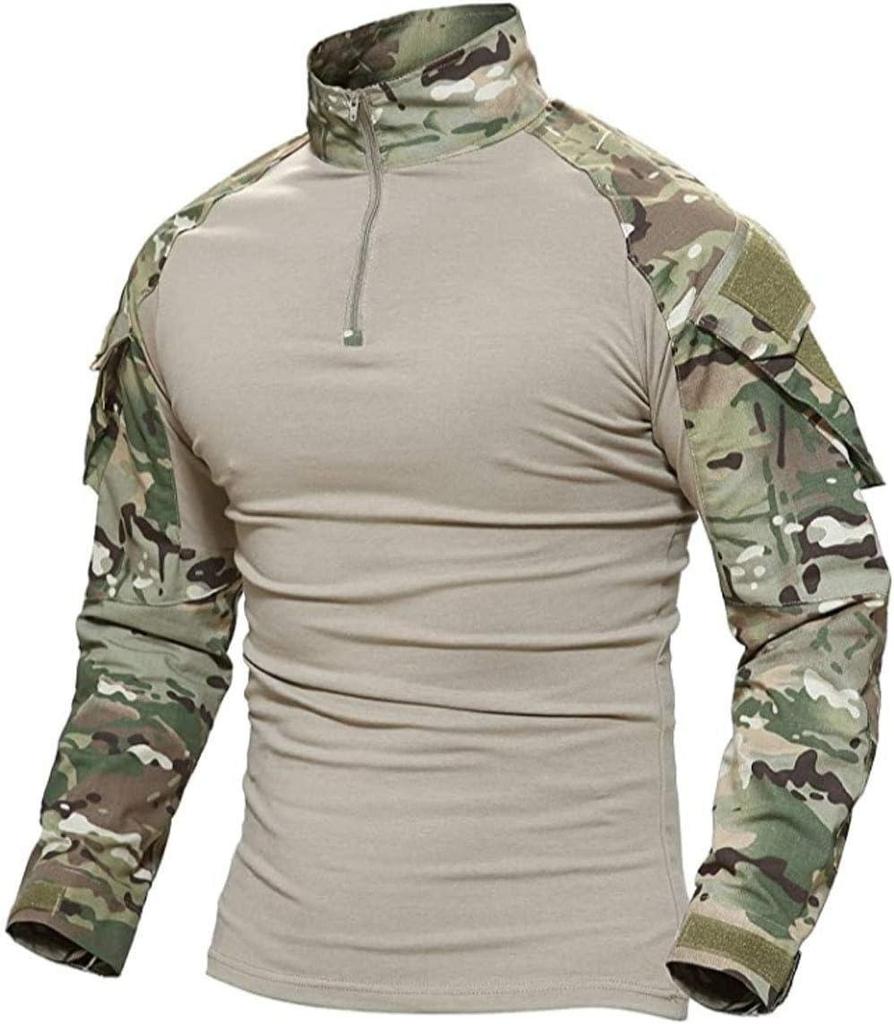 Neuer Stil Herren Tarnung Schnelltrocknendes Langarm Trainingsshirt, Modische Outdoor Bekleidung.