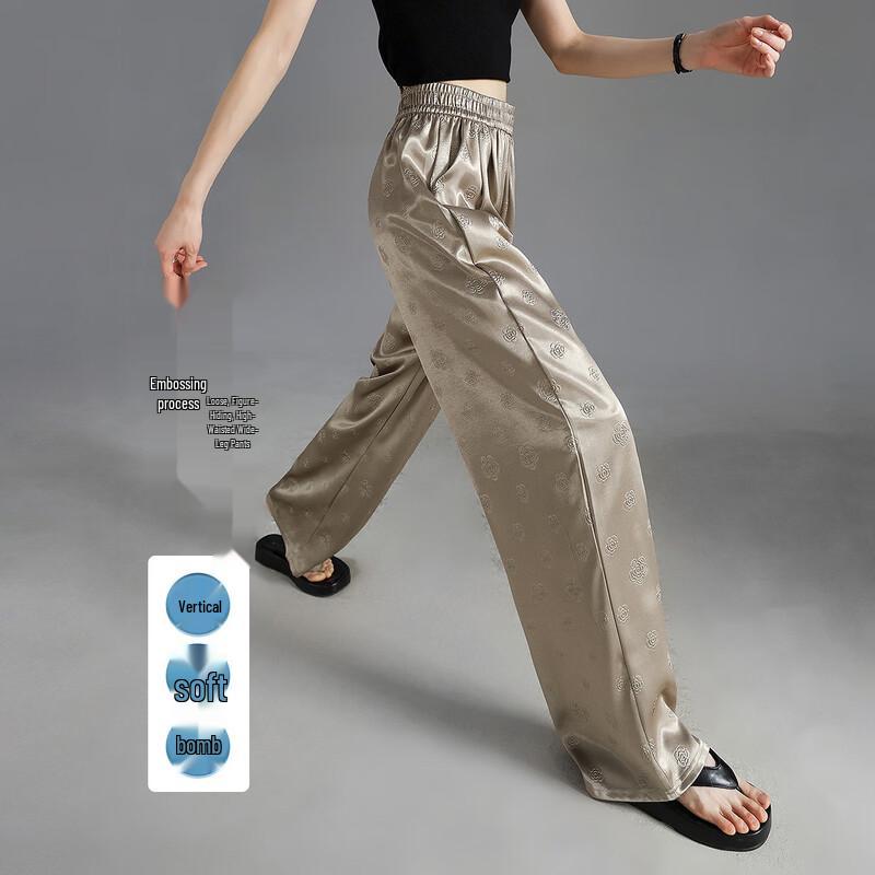 Demana Women's Summer Embossed Straight-Leg Casual Pants