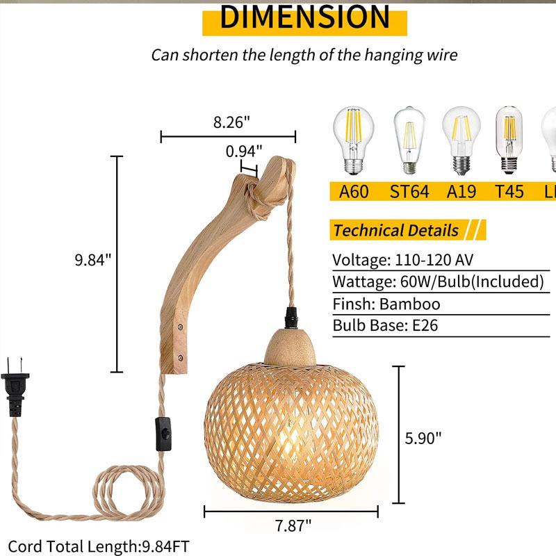 Retro Bamboo Weave Bedside Wall Lamp - Japanese Rattan and Wood Lighting Fixture for Rustic Bedrooms and Restaurants