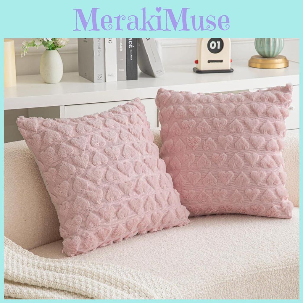 Cover Heartshaped Pillow Solid Color Plush Pillowcase Car Sofa Bedroom Cushion