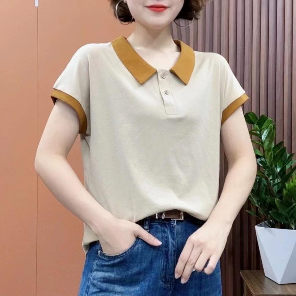 Short-sleeved T-shirt Summer New Casual Top Middle-aged Women's Age-reducing and Thin Bottoming Shirt