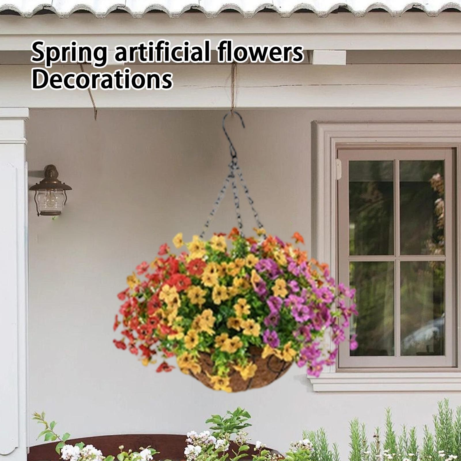 

Simulated Flower Basket Decoration Flower Basket Spring Simulated Flower Decoration One Size