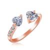 2023 Korean Heart-Shaped Zircon Open Ring: Luxurious, Trendy, and Elegant.