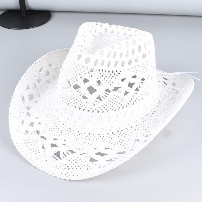 

Western Cowboy Hat Woman Men 2026 Summer Beach Sun Cap Cowgirl Jeans Hats Straw Hat Black White Vintage Chapeau Cowboy Femme About 58cm белый