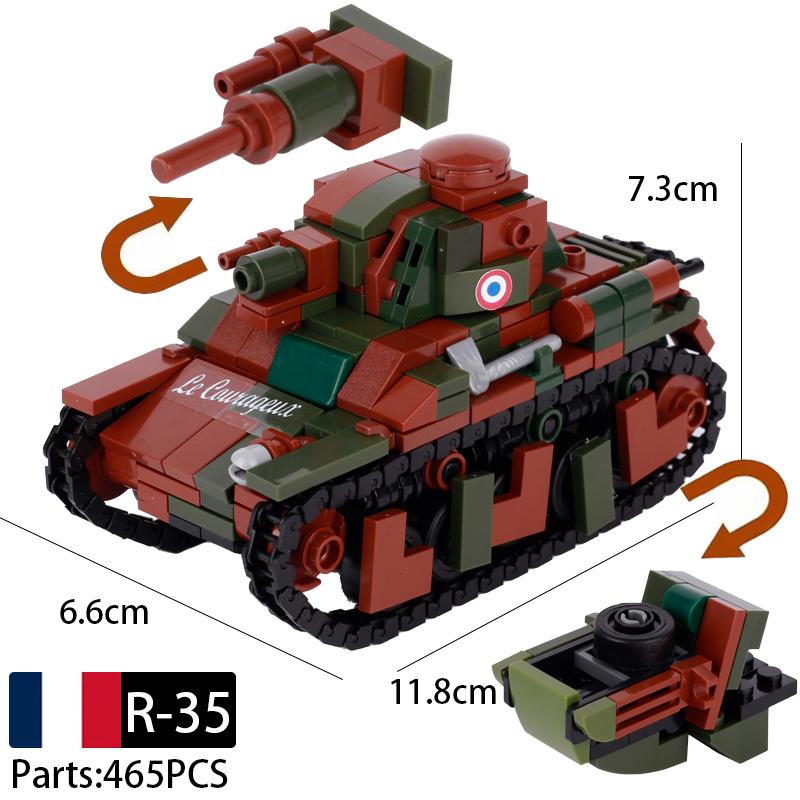 

MOC Друга світова війна Американський військовий основний бойовий танк Будівельні блоки Винищувач LCM3 Броньована машина Автомобіль Цеглинки Іграшки Подарунок для хлопчиків