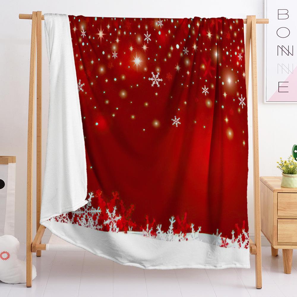 Flannel Blanket Red Christmas Bedroom Blanket European And American Size Blanket Digital Printing
