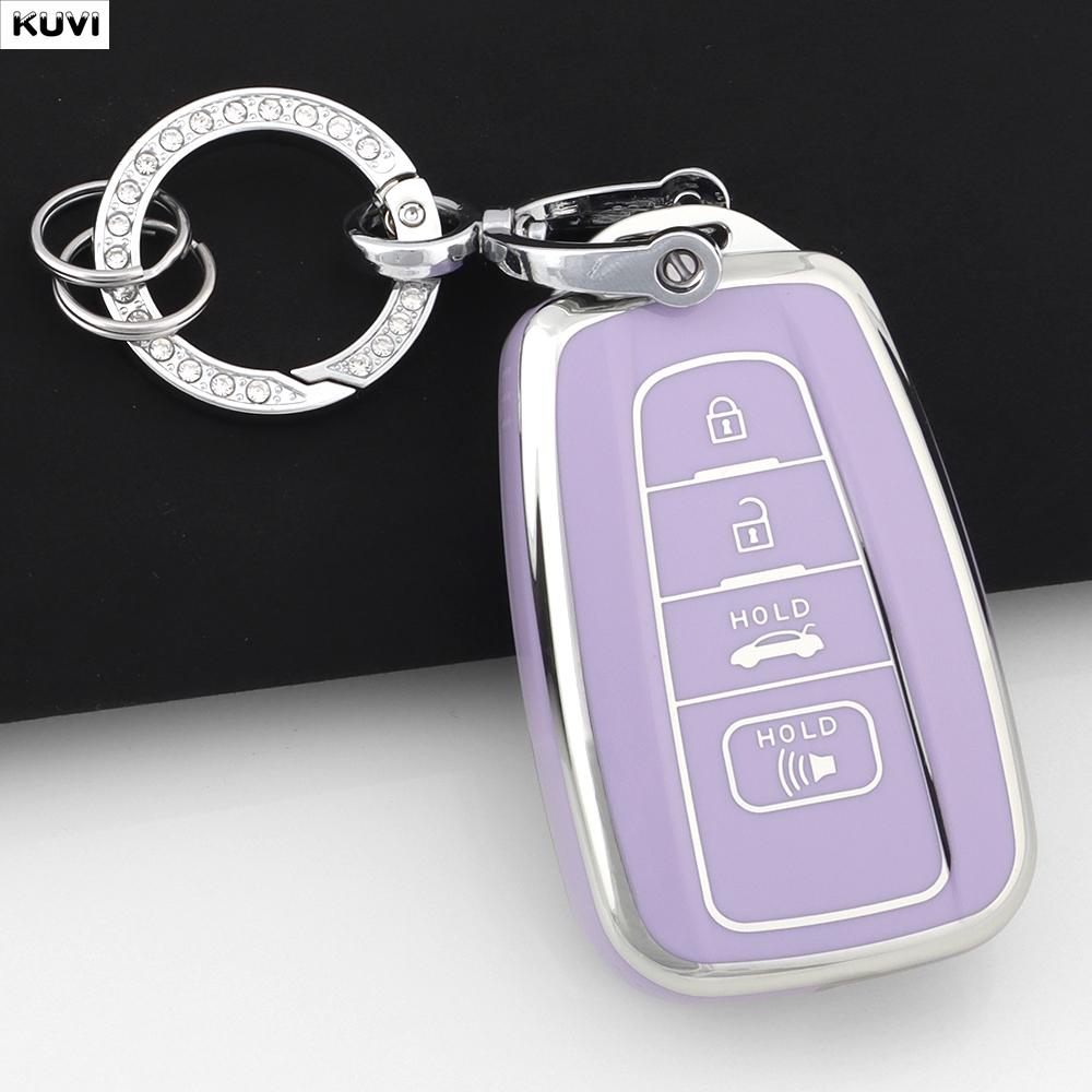 TPU Car Key Case Cover Shell For 4 Button Toyota Prius Camry Corolla CHR C-HR RAV4 Land Cruiser Prado Fob Keychain Accessories