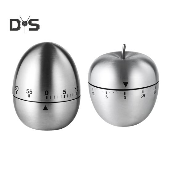 Mechanischer Küchentimer, 60 Minuten Countdown-Alarm, laute 70-dB-Glocke, Edelstahl, keine Batterien, einfach zu verwendender Timer zum Kochen, Lernen, Hausaufgaben, Yoga