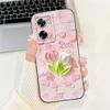 For Oppo A57 A57s A57e A77 A77s 4G Phone Case Oppo A77 5G A56s Back Cover Soft Liquid Silicone Pnada Rabbit Flower Cute Bumper