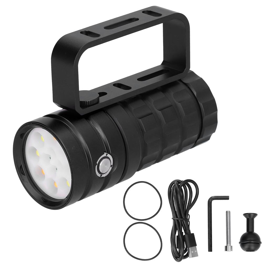 Diving Photography Fill Light 10000LM 12LED Professional Diving Flashlight for 100m
