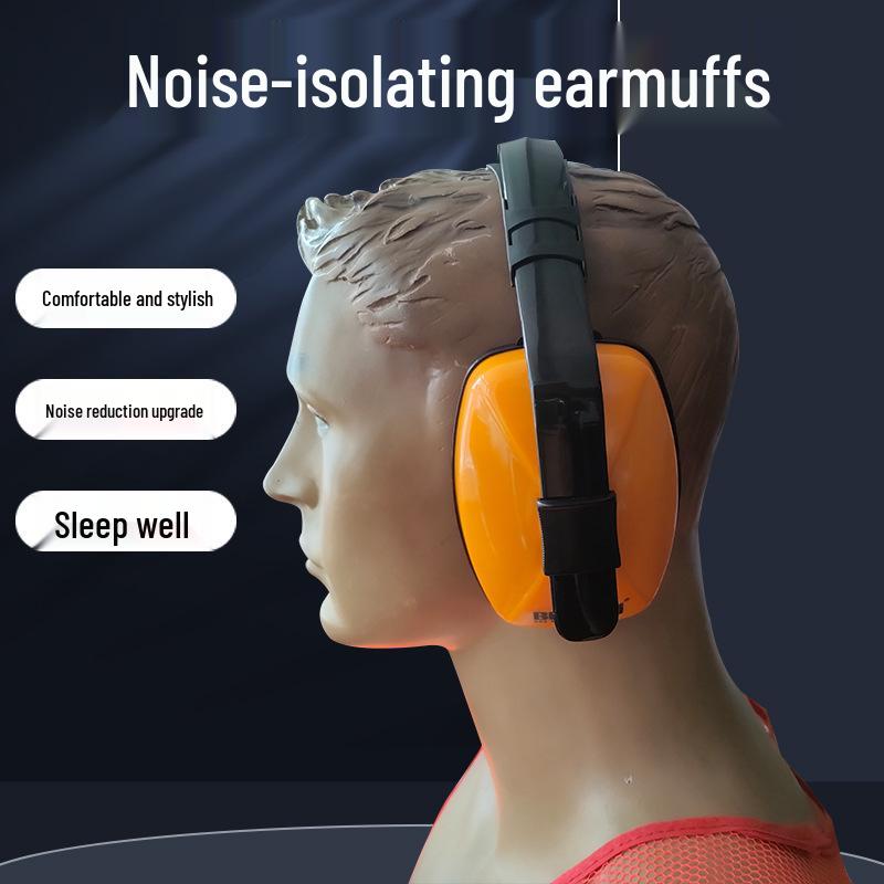 BaoDun EM5003 Soundproof Noise-Canceling Sleep & Study Headband, 29dB Protection with Retractable Earmuffs.