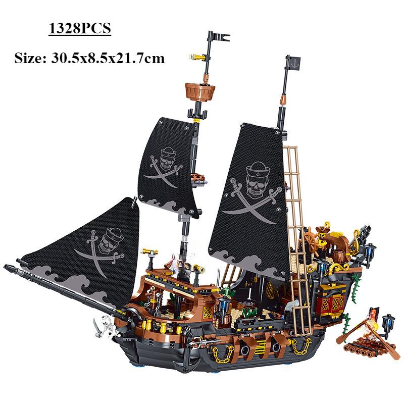 Plastic Blocks Corsair Boat Building Bricks Cruise Ship Flying Dutchman Black Pearl Brinquedo Education Toy Boy Gift Man Present