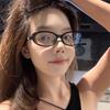 Retro black frame myopia glasses female European and American style oval cat eye small frame Y2K Spice girl plain face flat mirror square round face