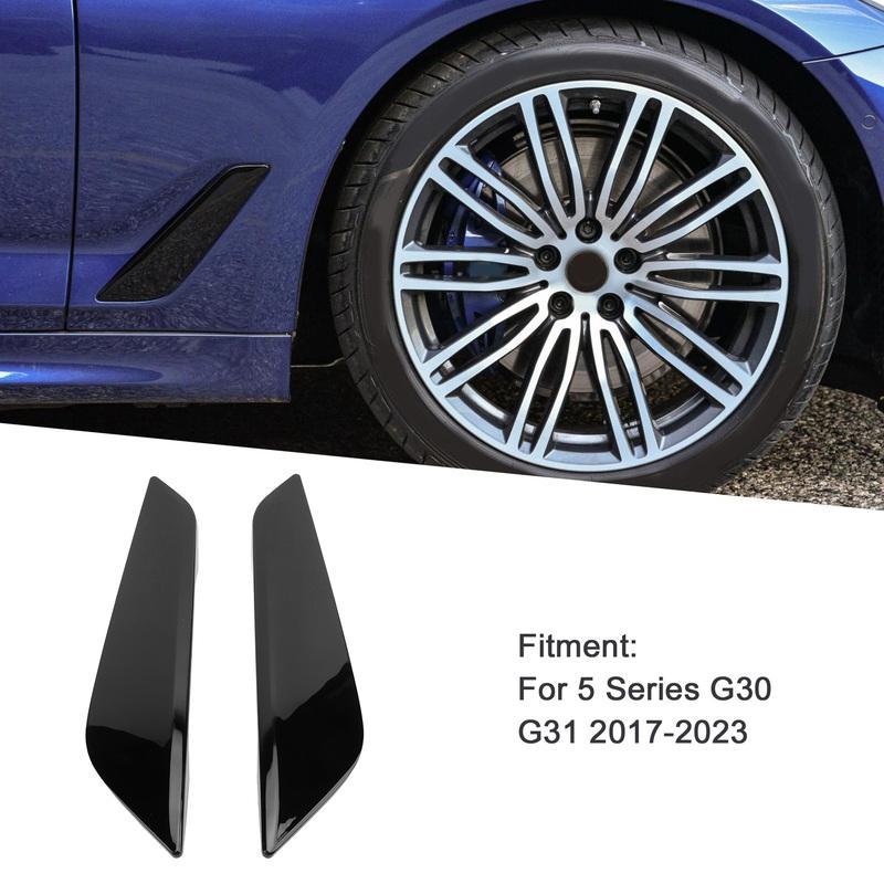 2pcs Left Right Black Side Wing Air Outlet Cover Car Front Side Air Duct Trim 51747439014 for BMW 5 Series G30 G31 2017-