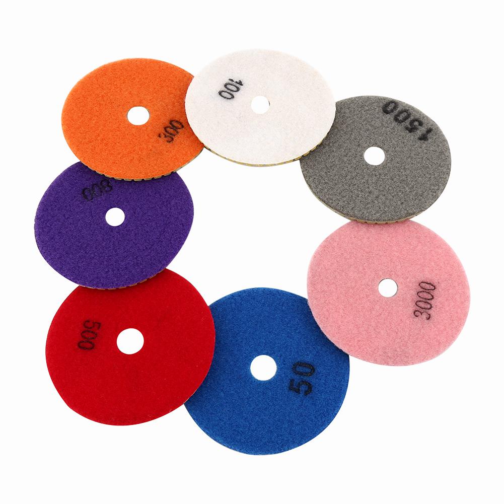 7pcs 100mm Wet Diamond Polishing Pads Disc  for Granite Marble Concret 4inch
