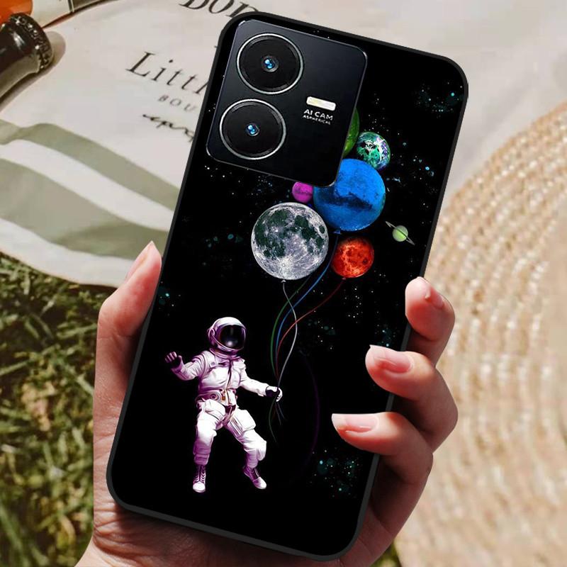 Für Vivo Y22 Hülle Weiches Silikon Stoßfeste Handyhülle für Vivo Y22 Y22s Y 22 s Hüllen Y 22 2022 Schwarzer Bumper Schutzhüllen