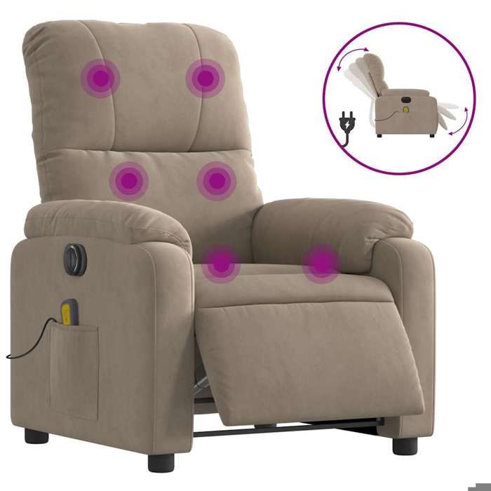 VidaXL Electric Massage Recliner Taupe 3204922