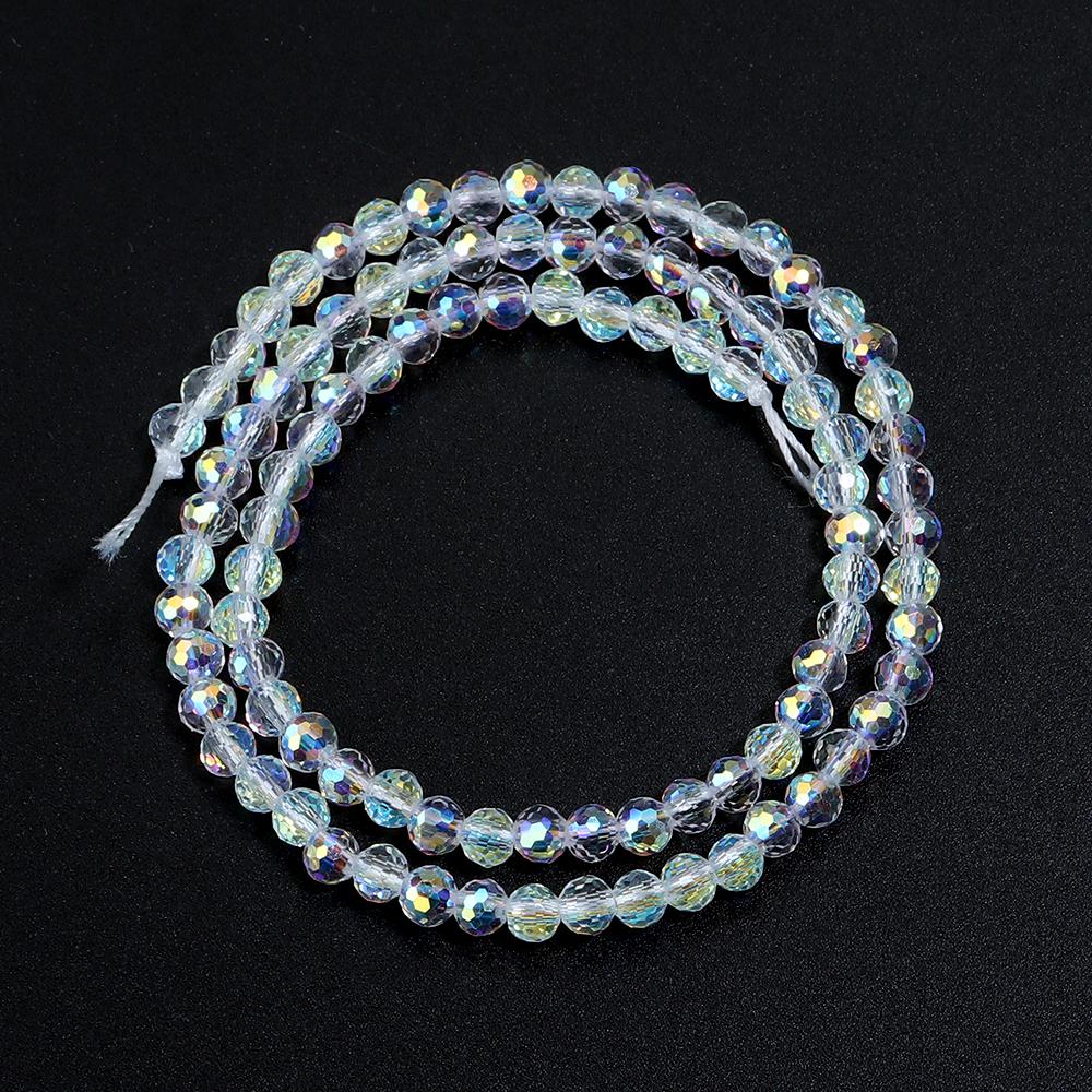 1String 3/4/6/8/10mm Transparent AB Color Crystal Beads Round Square Loose Spacer Glass Beads For DIY Bracelet Necklace Jewelry