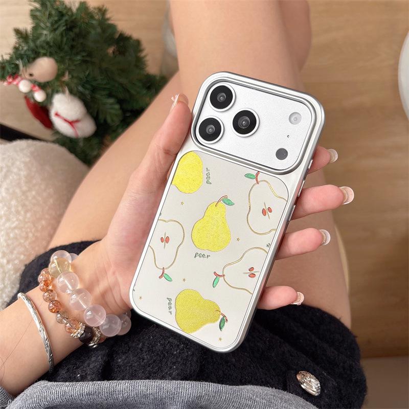 

Yellow Pear Glitter Phone Case for iPhone 17/16 Pro Max/15/14 - New Model for Women iPhone 17 Pro Max