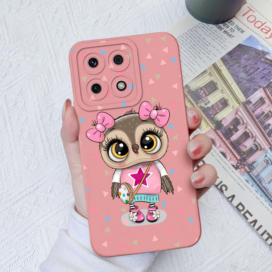 For Honor X8a X8b Cases Cute Dinosaur Leopard Print Liquid Silicone Protective Cover For Honor X8A Honor X8B 6.7 Inches Fundas