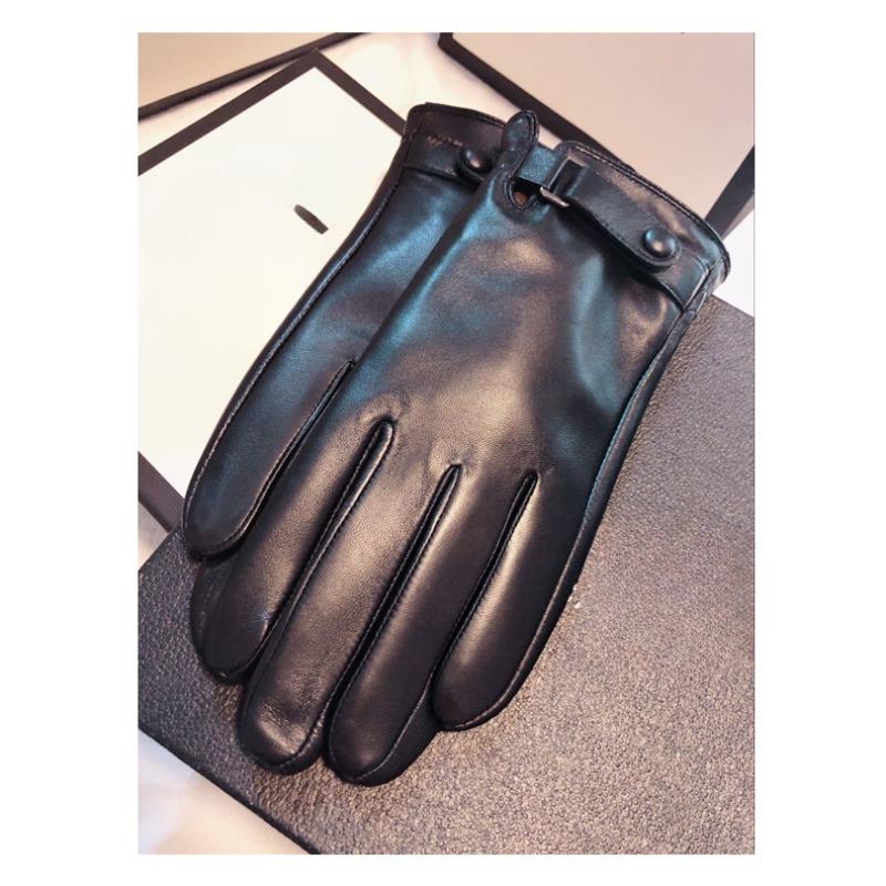 Sheepskin Warm Gloves for Men In Autumn and Winter Plus Velvet Thickened Cold-proof Driving Outdoor Riding Motorcycle Touch Screen Gloves