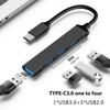 USB Hub 4 Port, PC Computer Accessories, High-Speed 5Gbps Type-C Splitter, Multiport HUB with USB 3.0/2.0 Ports