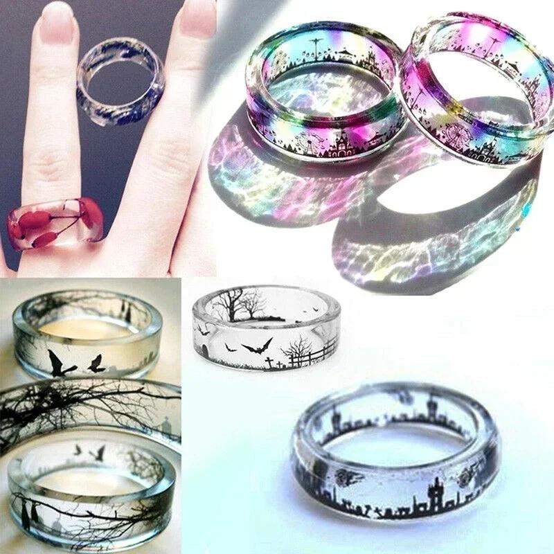 2024 Multiple DIY Handmade Making Ring Jewelry Silicone Mold Crystal Epoxy Mould Epoxy Resin Molds for Jewelry Making