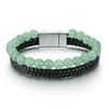 Natural Tiger Eye Stone Bracelet for Men Leather Cord Beaded Wristband Agate Bracelet Male Fashion Jewelry