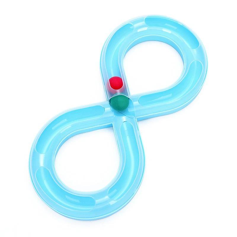 

Cat Toy Self Entertaining Track Ball with Spinner Disk Interactive Pet Supplies Pet Orbital Ball Toys Pet Supplies синій