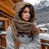 Women's Winter Hat Scarf Set - Thermal Wool Pom Beanie&balaclava for Extreme Cold Versatile Hat with Attached Scarf Knitted Hat