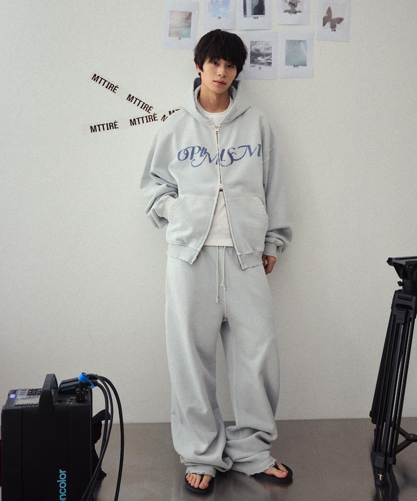 Matile Vtg Washed Straight Sweat Pants / Light Gray