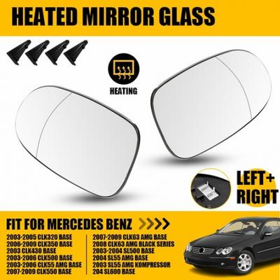 For Benz CLK55 Mercedes CLK63 Left&Right CLK320 CLK350 Glass Clear Mirror Heated