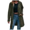 Women's Fashion-Simple Solid Color Outdoor Sports Single-breasted Pocket Windproof And Rainproof Hooded Mid-length Windbreaker Jacket