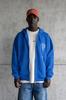 Men's Oversize Zip-Up Hoodie with Embroidery - Soft Blue