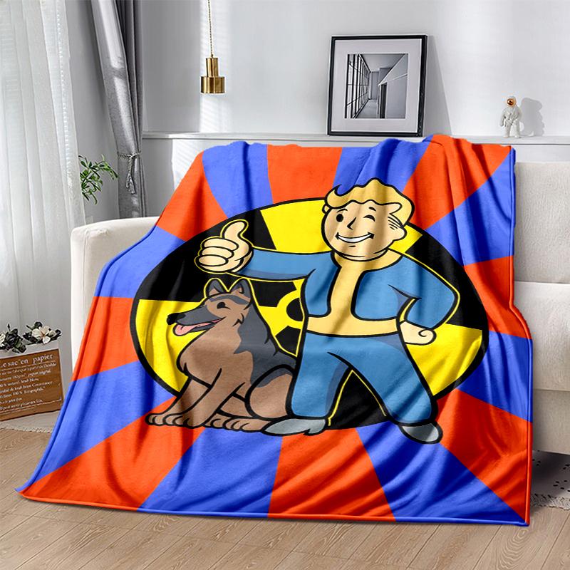 Vault-Tec Flannel Blanket Soft All-Season Throw, Design for Camping, Car Travel, Hiking Sofa, Bed, Office Perfect Gift for Parties