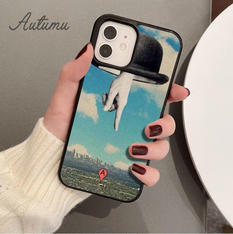 Rene Magritte Phone Case for iPhone 11 12 13 14 Pro Max mini X XR XS SE 2020 5 6S 7 8 Plus Samsung Galaxy S21 S22 Cover shell